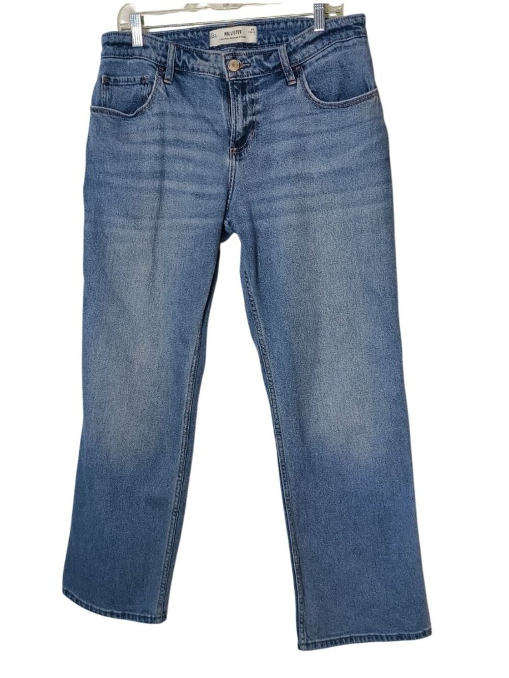 Hollister Womens 12R Straight Jeans Relaxed Low-Rise W31 Regular Light Wash